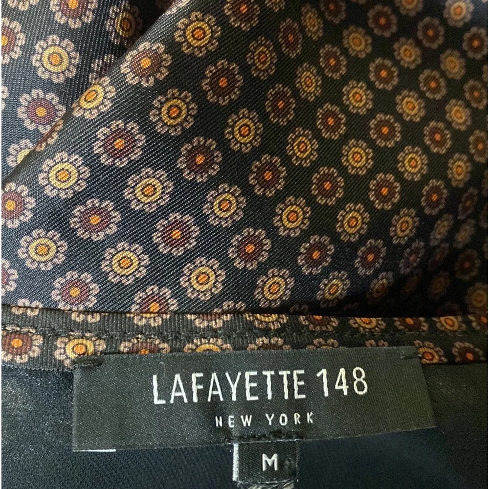 Lafayette 148 New York Tops | Lafayette 148 Neck Mao Blouse Sz M - Picture 6 of 8